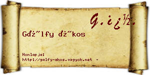 Gálfy Ákos névjegykártya
